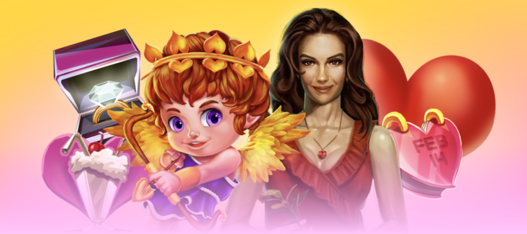 A feature image for Betty Casino's roundup article of Valentine's day Themed slot games.
