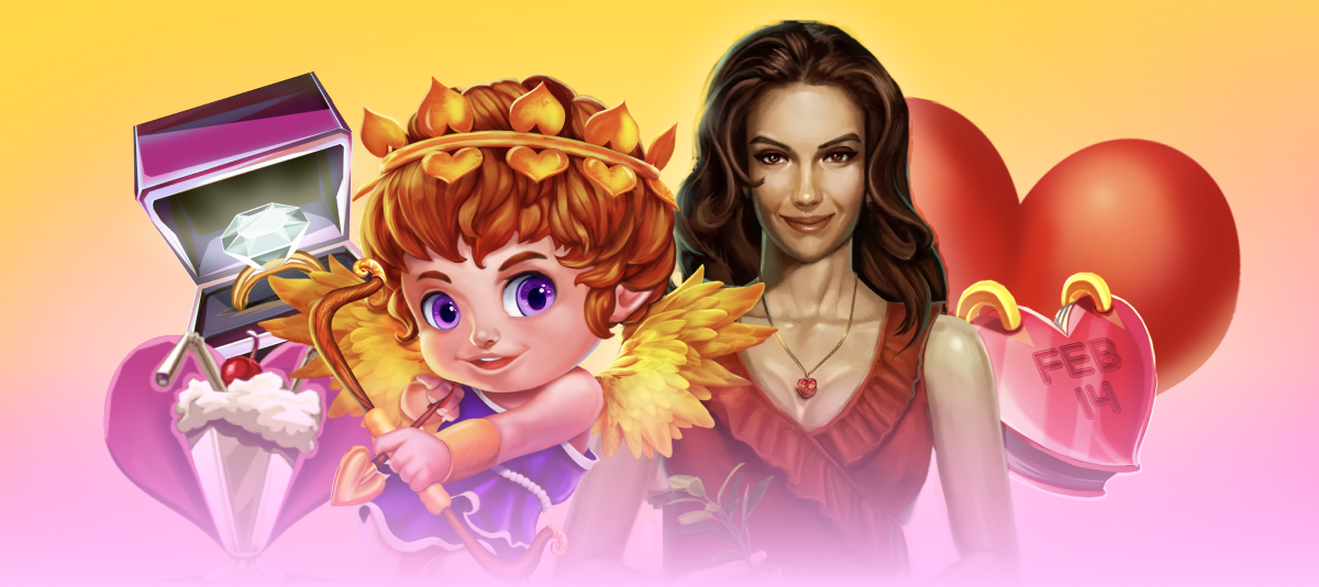 A feature image for Betty Casino's roundup article of Valentine's day Themed slot games.