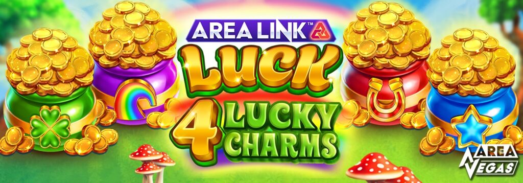 A promotional banner image for Area Link™ Luck 4 Lucky Charms.