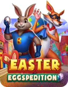 An icon for the Easter slot game Easter Eggspedition.