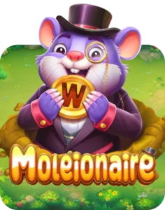 An icon for the slot game Moleionaire.