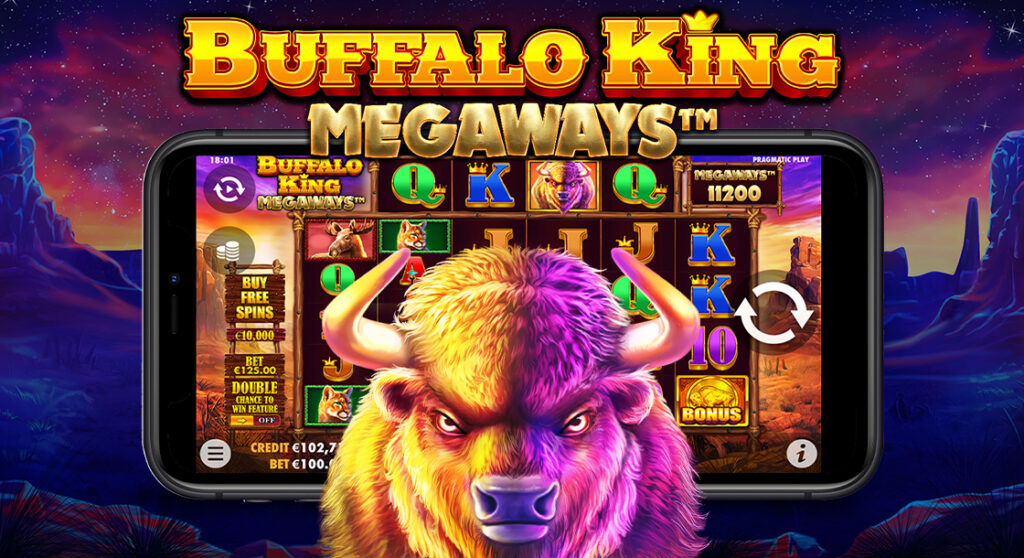 A screenshot of the real money casino slot game Buffalo King Megaways.