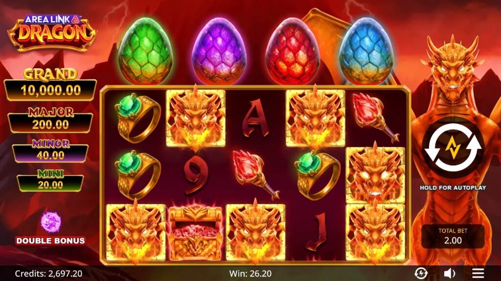 The base game screen in Area Link™ Dragon. 