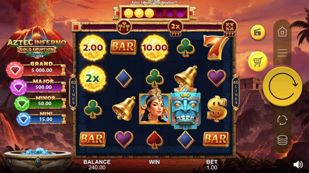 The base game of Aztec Inferno: Gold Eruption.