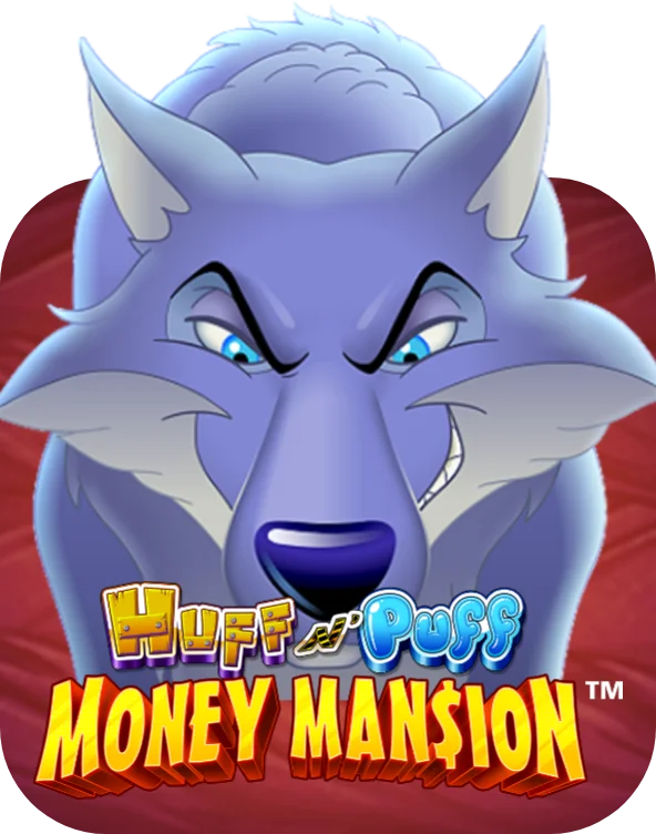 A thumbnail for the real money casino slot game Huff N' Puff Money Mansion.