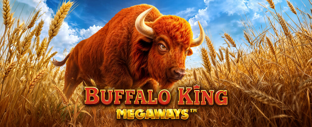 A promotional banner for the real money casino slot game Buffalo King Megaways.