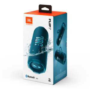 A product photo for the JBL Flip 7 Bluetooth speaker.