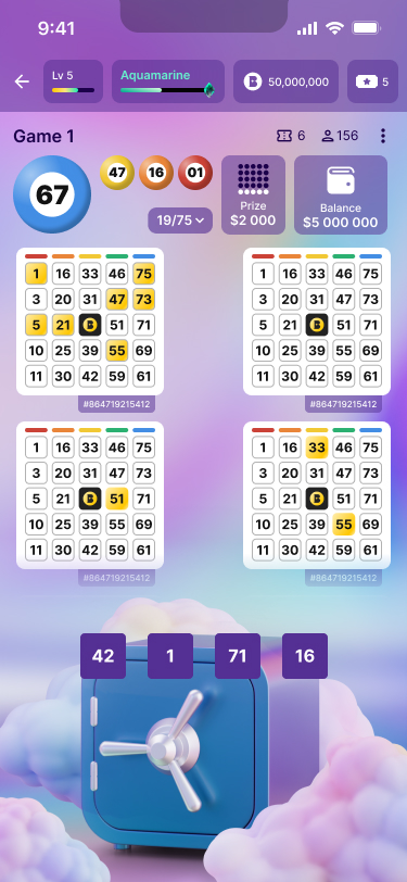 A screenshot of an active bingo lobby on Betty.