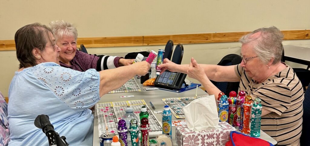 A photograph of players at the Kirkland Lake Bingo Hall.